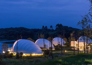 เต็นท์เปลือกหรูหราวัสดุ PVDF โครงสร้างเหล็กทนทานอายุการใช้งานยาวนาน - Product Image 5