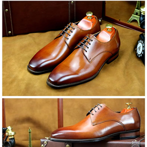 รองเท้าหนังธุรกิจผู้ชายแบบสั่งตัดใหม่ สไตล์คลาสสิกและทันสมัย รองเท้าหนังผู้ชายแบบผูกเชือกสไตล์อังกฤษและรองเท้าอ็อกซ์ฟอร์ด - Product Image 4