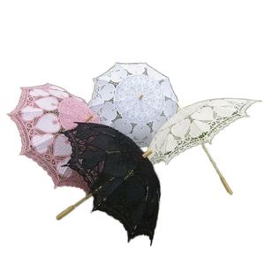 Nouveau parapluie manuel pliant victorien en coton brodé avec dentelle et baleines en alliage pour mariage - Product Image 2