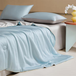 Juego de edredón de verano de lujo para Lenzing Tencel Color sólido doble cosido sola máquina lavable ligero fino - Product Image 1