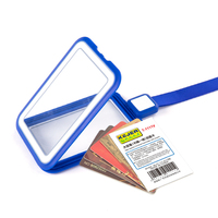 Lanière de grande capacité avec porte-carte d'identité porte-étiquette de nom étanche lanière à col plat pour les affaires, l'école, la clinique