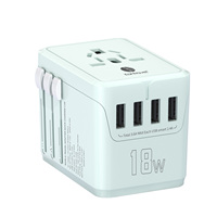 Enchufe Universal con Múltiples Puertos USB, Cargador de Teléfono de Viaje Rápido GaN de 20 W, Adaptador Internacional de Viaje con Voltaje de 240 V - 110 V