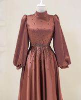 Robe de Dubaï 2026 pour l'Aïd, élégante et raffinée, avec design perlé, Abaya ouverte tendance, magnifique robe de l'Aïd pour jeune fille musulmane