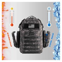 Sac à dos Joyous Change Pad avec cadre interne, motif camouflage extérieur, bandoulière arquée, fermeture à glissière et fermoir, en polyester imperméable, tactique
