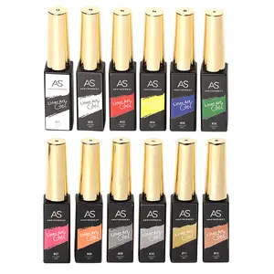 Wholesales AS 12 colors DIY painting varnish liner gel UV soak off golden silver red liner gel nail art liner gel