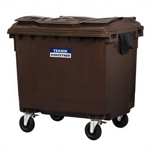 Teknik Konteyner 1100 Liter HDPE Eco-Friendly Rectangular Storage Bucket 4-Wheeled Rolling Cover Outdoor <b>Trashbin</b> Waste BestSell - Product Image 1