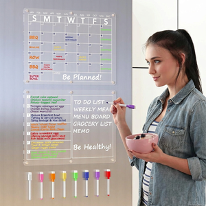 Magnetic <strong>Plan</strong> Memo <strong>Fridge</strong> Sticker Strong Magnet Transparent Acrylic Calendar Whiteboard Dry Erase Board - Product Image 1