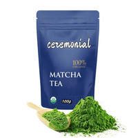Poudre de thé matcha de cérémonie certifiée dans un emballage de boîte de tasse en vrac pour l'amincissement et les caractéristiques de santé