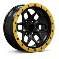 Jantes forgées Low Drag Beadlock 17/18 pouces noires et jaunes pour SUV familial 6 roues, conduite quotidienne et loisirs en plein air