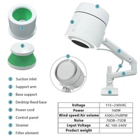 Nouveau modèle 2032, Aspirateur de poussière pour ongles de qualité professionnelle 200W, extracteur pour pédicure et spa des pieds avec traitement par lumière rouge et support sur roulettes