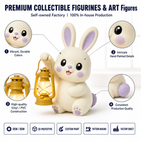 Figurine de lapin personnalisée tenant une lanterne, jouet en vinyle, figurine d'action de collection OEM ODM, produit d'usine de collection