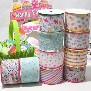 2-1/2 "lebar 63mm 10yard dekorasi pohon kerajinan pembungkus Hadiah pita kabel bermata rami - Product Image 1