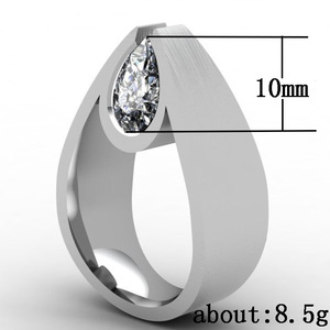 Elegante anello a forma di goccia di pietra per donna, design con pietre trasparenti intarsiate, gioielli alla moda - Product Image 2