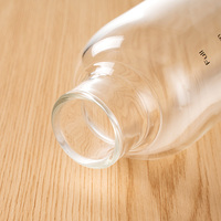 Bouteille d'eau réutilisable en verre borosilicate transparent de 300 ml/500 ml/750 ml/1000 ml, avec bouchons à bouton-poussoir, compatible lave-vaisselle, design moderne