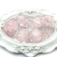 Ensemble de dés en résine polyédrique DND polis à la main, dés de jeu de rôle D&D de bureau avec contenu