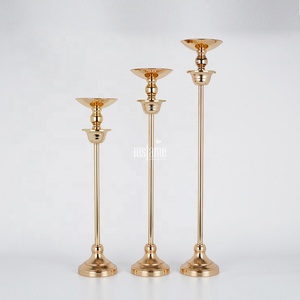 Centres de table Candélabres de décoration, centre de table de mariage en or galvanisé - Product Image 2