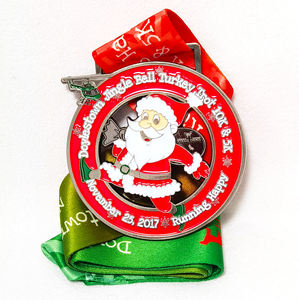 Medallas fabricantes venta al por mayor 5K 10K sublimación maratón metal Premio correr medallas deportivas personalizado Navidad carnaval medalla - Product Image 4