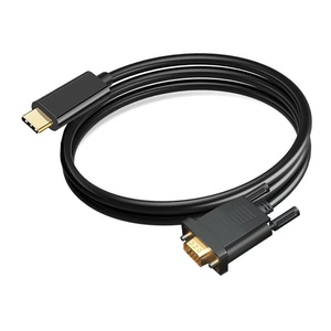 Cable adaptador USB C a <span class=keywords><strong>VGA</strong></span> de 1,8 m, convertidor 1080P tipo C a <span class=keywords><strong>VGA</strong></span> para ordenador portátil, proyector UHD, <span class=keywords><strong>conector</strong></span> <span class=keywords><strong>HDMI</strong></span> para altavoz y HDTV - Product Image 1
