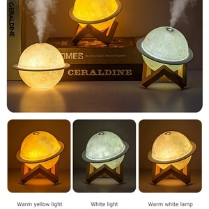 Diffuseur d'huiles essentielles aromatiques à ultrasons en forme de planète, lampe de nuit LED pour usage domestique, humidificateur d'air aromathérapeutique - Product Image 6