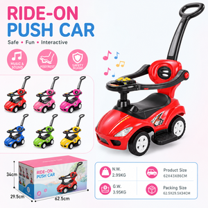 Coche de juguete montable al por mayor <span class=keywords><strong>para</strong></span> niños, <span class=keywords><strong>triciclo</strong></span> de plástico de 4 ruedas barato <span class=keywords><strong>con</strong></span> mango de empuje, música y <span class=keywords><strong>sombrilla</strong></span> de regalo - Product Image 3