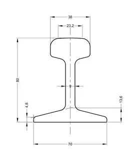 Rail de rail standard en acier, livraison gratuite, 14kg/m, pour les chemin de fer S14, vente en gros, DIN5901