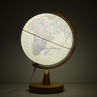 Support en bois pour bureau, Globe du monde de Style océan Antique éclairé
