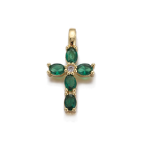 Charmes de bijoux pendentifs mignons en forme de croix, charmes en cuivre plaqué or pour enfants pour boucles d'oreilles, collier, bracelet avec zircon cubique