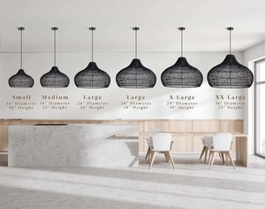 Lámpara colgante de ratán Latigo hecha a mano, lámpara de techo tejida natural Bohemia con base de bombilla E26, tamaño pequeño para decoración del hogar e interiores - Product Image 4