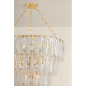 Lustre suspendu en verre transparent de luxe, grand modèle, en verre <span class=keywords><strong>mutant</strong></span>, à étages, rond, pour intérieur - Product Image 3