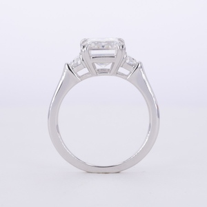 Starsgem Vàng Rắn Nhẫn Cưới 8*10Mm Emerald EX Cắt Phòng Thí Nghiệm Đầy Màu Sắc Đá Quý 925 Sterling Silver Moissanite Nhẫn Trang Sức Phụ Nữ - Product Image 3