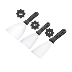 ชุดเกรียงฉาบปูน 3 ขนาด 4 6 10 ซม. ด้ามจับตามหลักสรีรศาสตร์พร้อมรูสำหรับงานฉาบปูน - Product Image 2