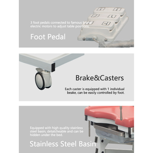 Электрический клинический операционный стол-кровать для гинекологии и акушерства, для осмотров и медицинских процедур, одобренный ISO, от производителя - Product Image 6