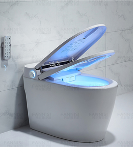 <span class=keywords><strong>WC</strong></span> intelligent monobloc moderne à capteur, à poser au sol, en céramique, avec nettoyage automatique pour la maison - Product Image 3