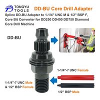 Adaptor Mata Bor Spline DD-BU ke Konverter Bor Inti 1-1/4 UNC M & 1/2 BSP F untuk Mesin DD250 DD400 DD750