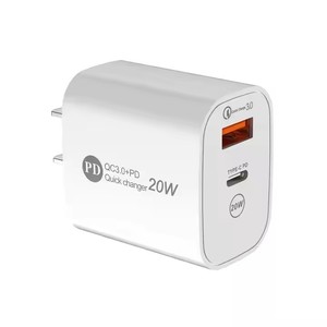 Un <span class=keywords><strong>bloc</strong></span> de charge rapide pour <span class=keywords><strong>iPhone</strong></span> <span class=keywords><strong>bloc</strong></span> de chargeur mural USB C 20W, double port de type CWall chargeur USB enfichable 20W PD & QC3.0 USB - Product Image 2