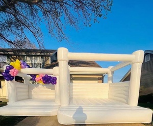 Maison de rebond gonflable blanche personnalisée en gros avec toboggan et fosse à balles château gonflable pour aire de jeux intérieure pour enfants pour la fête - Product Image 5