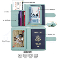 Haute qualité luxe en cuir Pu sac de rangement de documents porte-carte voyage portefeuille carte de crédit portefeuille Rfid blocage carte passeport sac