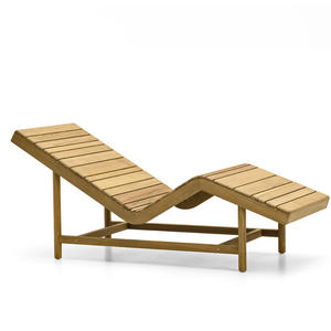 Lit inclinable en teck extérieur patio rotin piscine chaise de plage meubles de balcon - Product Image 6