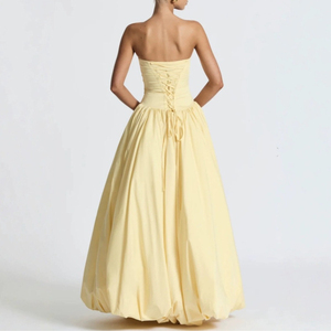 Abiti senza spalline con orlo plissettato gonfio da donna <span class=keywords><strong>estate</strong></span> Sexy senza maniche Modulare abiti sottili da sera eleganti abiti lunghi - Product Image 2