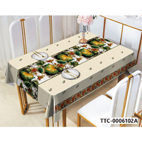 Nappe Moderne Lavable en Plastique Motif Citrouille, Anti-Taches, Réutilisable, Semi-Circulaire pour Restaurant, Hôtel, Mariage, Fête