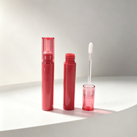 Nouveau design, tube de gloss à lèvres cylindrique mince, vide, corps bicolore, capuchon translucide, plastique, personnalisable, OEM/ODM, vente en gros