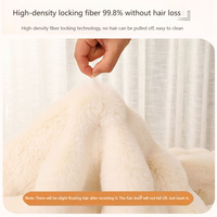 Tapis de sol circulaire style minimaliste, tapis moelleux pour chambre à coucher, couverture de chevet, tapis et ensembles de tapis