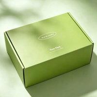 Boîte d'expédition en carton vert recyclable, boîte de courrier ondulée écologique pour l'emballage de cosmétiques