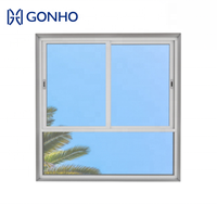 Cadre de fenêtre en aluminium à persiennes modernes GONHO avec double vitrage trempé, design insonorisé coulissant, couleurs personnalisées
