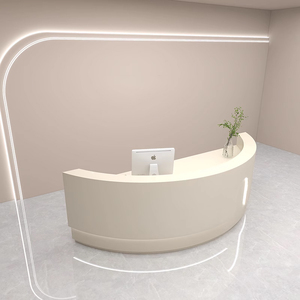 Bàn tiếp tân cong tối giản cho phòng khám văn phòng làm đẹp thanh toán bàn Bàn Nửa Tròn văn phòng nhỏ tiếp tân bàn LED - Product Image 4