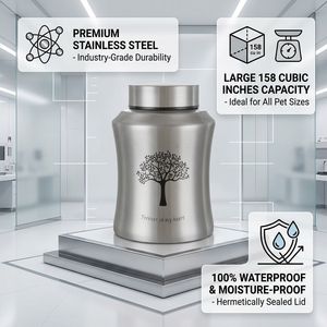 Urna Cineraria per Animali Domestici in Acciaio Inossidabile, Ermetica, Impermeabile, con Modellatura Integrata, Grande Vaso per Ceneri di Cani e Gatti, Vendita all'Ingrosso OEM - Product Image 4