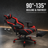 Chaise de jeu ergonomique à dossier haut, OEM ODM, personnalisable, en cuir PU, pivotante, pour ordinateur, avec base chromée inclinable en forme de papillon