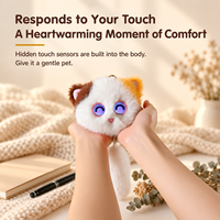 Porte-clés en peluche intelligent pour chat, compagnon vocal IA, jouet avec moteur vibrant, capteur gyroscope, yeux LED animés