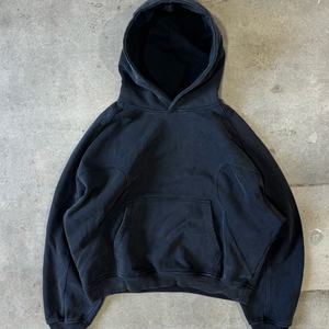 เสื้อฮู้ดดี้ทรงบ็อกซี่แบบครอป แขนแร็กแลน ดีไซน์ใหม่จาก TOPSHOW ผ้าเฟรนช์เทอร์รี่สีดำ หนา 500 กรัม ผ้าฝ้ายเนื้อหนัก ซักฟอกแบบแอซิดวอช - Product Image 3