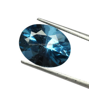 Magnifique pierre précieuse ovale en topaze bleue de Londres naturelle, pierre semi-précieuse à changement de couleur, cadeau pour elle - Product Image 2